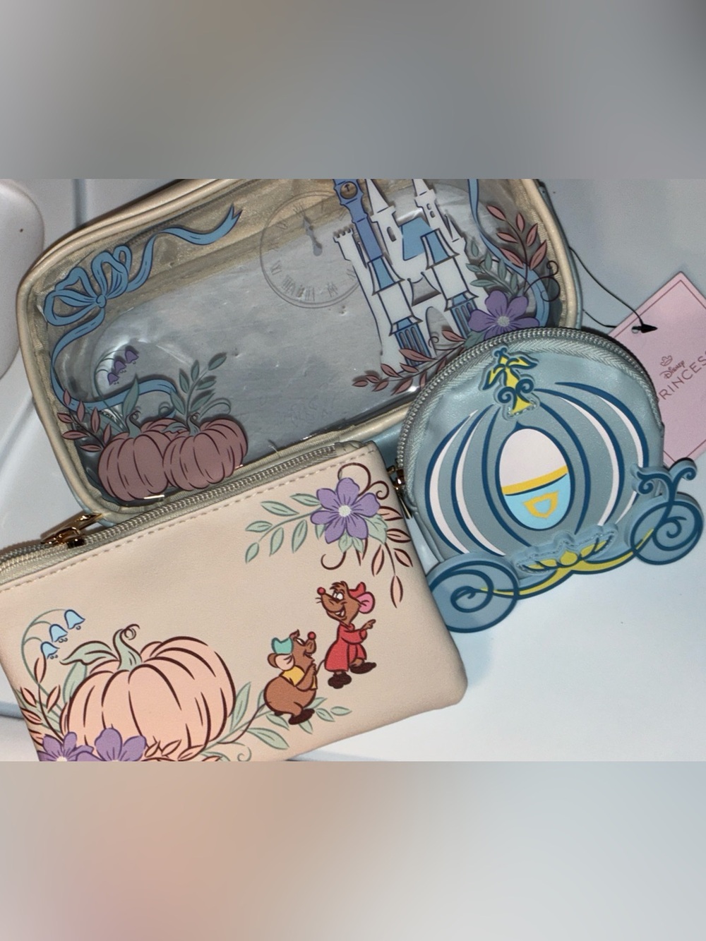 3PC Disney princess Cinderella Cosmetic bag